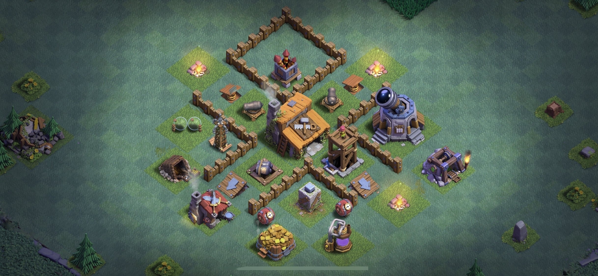 Builder Hall Level 3 Anti 2 Stars Base Clash of Clans 2025 BH3 (#4)