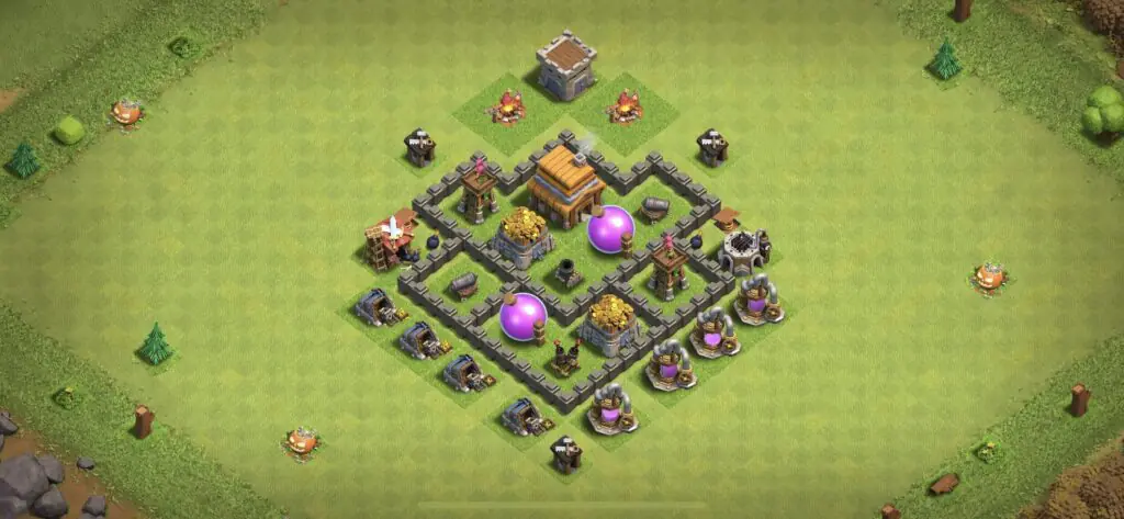 TH4 Defense Base - Top Town Hall 4 Defense Base with Link (#1) - Clash of Clans 2025​ TH4 Base