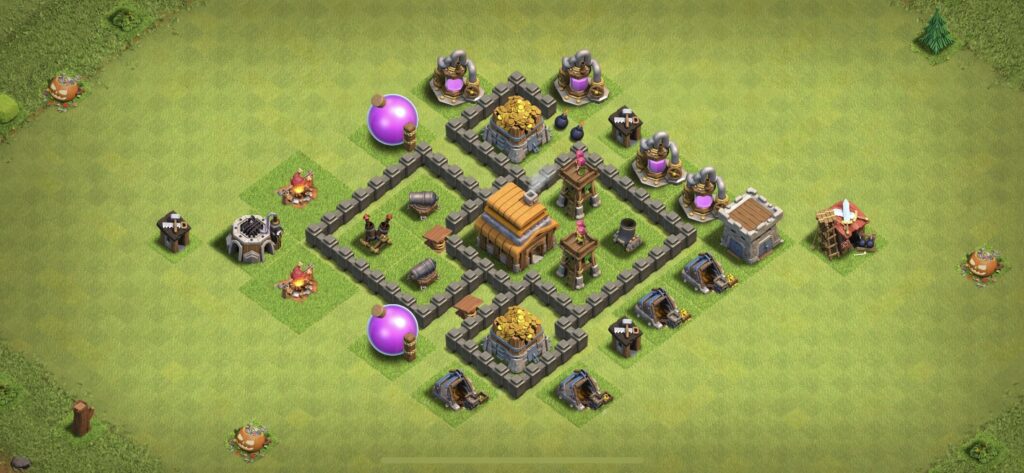 TH4 Defense Base - Top Town Hall 4 Defense Base with Link (#10) - Clash of Clans 2025​ TH4 Base