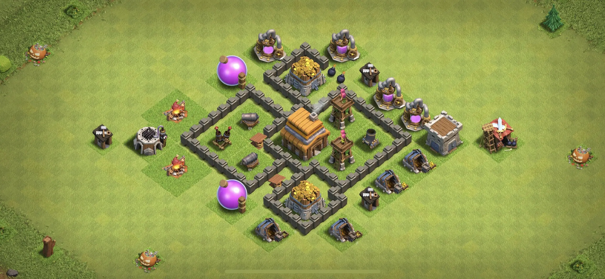 TH4 Defense Base - Top Town Hall 4 Defense Base with Link (#10) - Clash of Clans 2025​ TH4 Base
