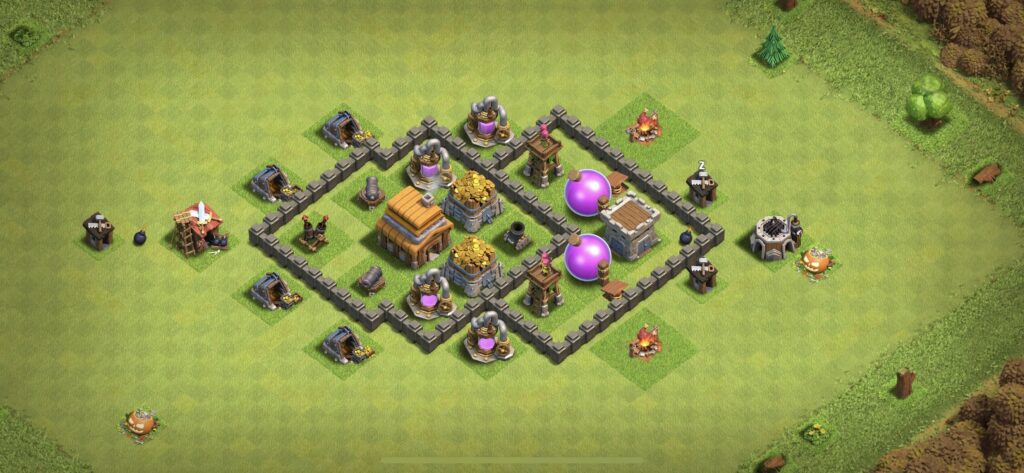 TH4 Defense Base - Top Town Hall 4 Defense Base with Link (#12) - Clash of Clans 2025​ TH4 Base