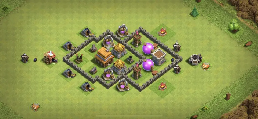 TH4 Defense Base - Top Town Hall 4 Defense Base with Link (#12) - Clash of Clans 2025​ TH4 Base
