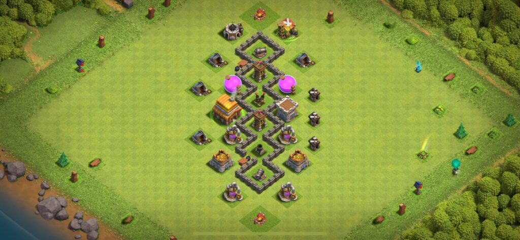 TH4 Defense Base - Top Town Hall 4 Defense Base with Link (#13) - Clash of Clans 2025​ TH4 Base