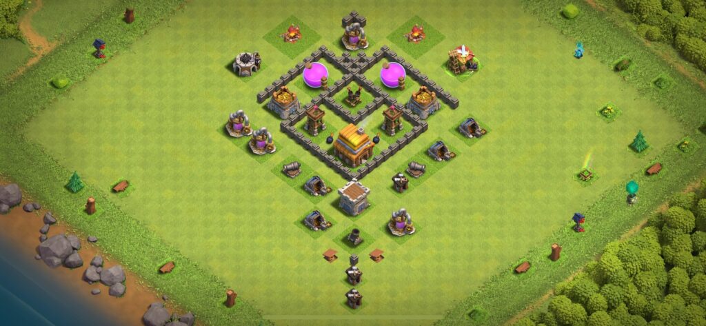 TH4 Defense Base - Top Town Hall 4 Defense Base with Link (#14) - Clash of Clans 2025​ TH4 Base