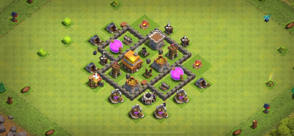 TH4 Defense Base - Top Town Hall 4 Defense Base with Link (#16) - Clash of Clans 2025​ TH4 Base