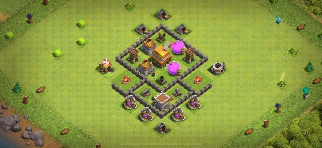 TH4 Defense Base - Top Town Hall 4 Defense Base with Link (#17) - Clash of Clans 2025​ TH4 Base