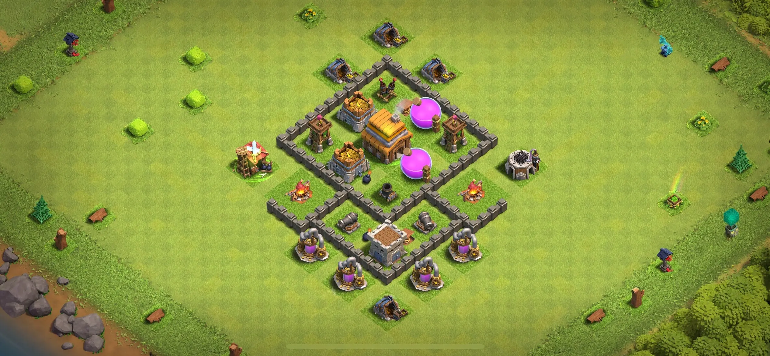TH4 Defense Base - Top Town Hall 4 Defense Base with Link (#17) - Clash of Clans 2025​ TH4 Base