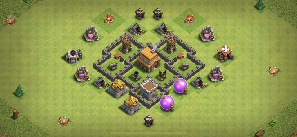 TH4 Defense Base - Top Town Hall 4 Defense Base with Link (#2) - Clash of Clans 2025​ TH4 Base