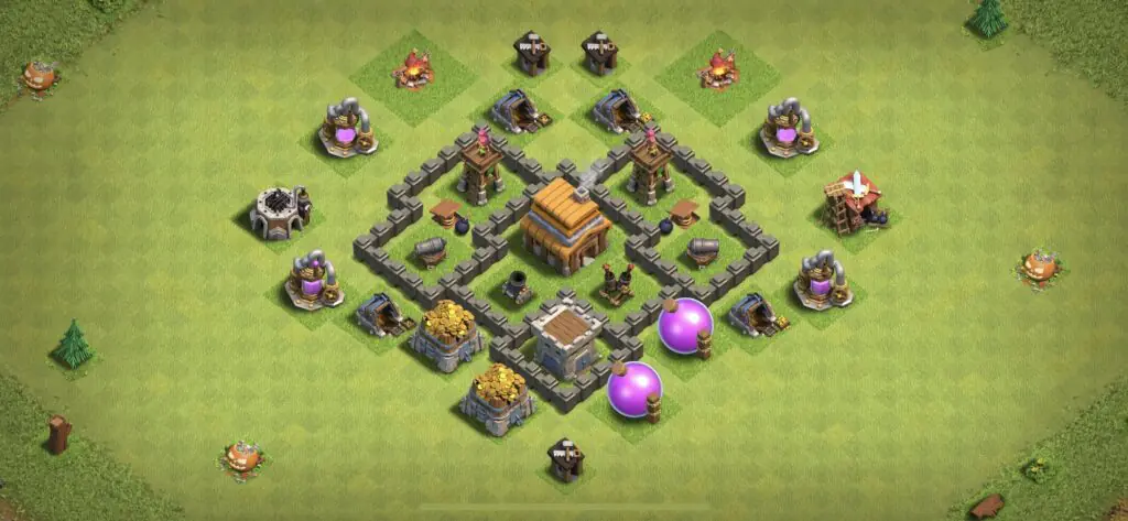 TH4 Defense Base - Top Town Hall 4 Defense Base with Link (#2) - Clash of Clans 2025​ TH4 Base
