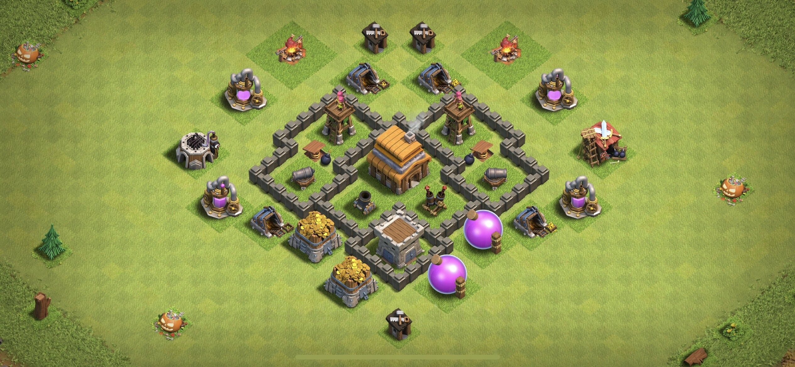 TH4 Defense Base - Top Town Hall 4 Defense Base with Link (#2) - Clash of Clans 2025​ TH4 Base