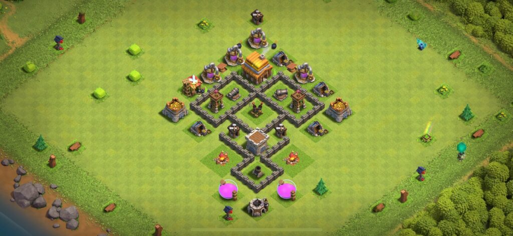 TH4 Defense Base - Top Town Hall 4 Defense Base with Link (#20) - Clash of Clans 2025​ TH4 Base