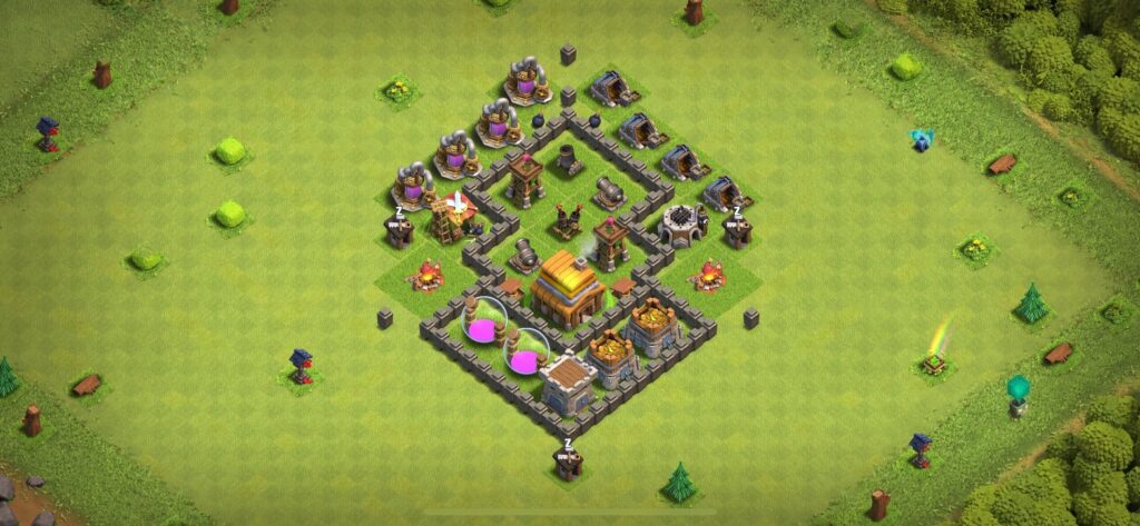 TH4 Defense Base - Top Town Hall 4 Defense Base with Link (#21) - Clash of Clans 2025​ TH4 Base
