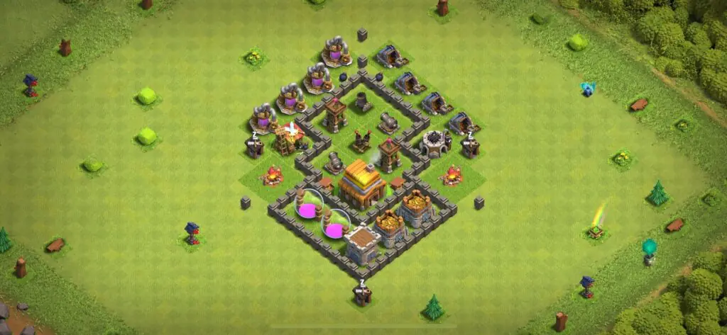 TH4 Defense Base - Top Town Hall 4 Defense Base with Link (#21) - Clash of Clans 2025​ TH4 Base