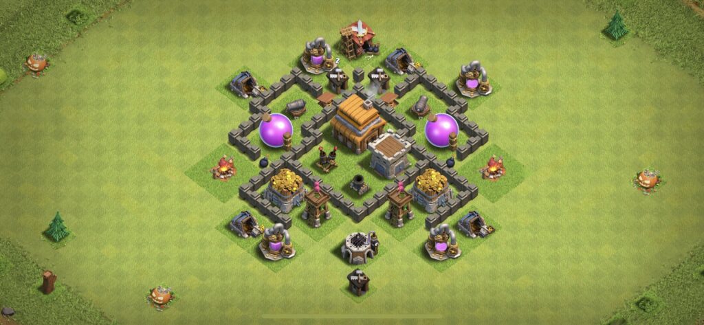 TH4 Defense Base - Top Town Hall 4 Defense Base with Link (#3) - Clash of Clans 2025​ TH4 Base