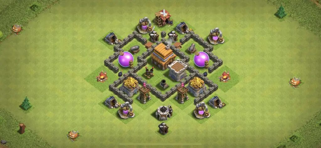 TH4 Defense Base - Top Town Hall 4 Defense Base with Link (#3) - Clash of Clans 2025​ TH4 Base