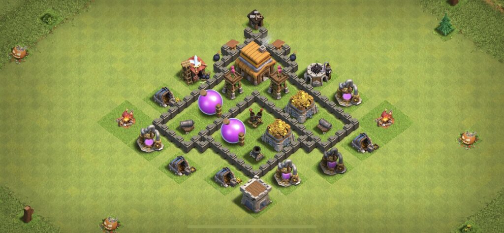 TH4 Defense Base - Top Town Hall 4 Defense Base with Link (#4) - Clash of Clans 2025​ TH4 Base