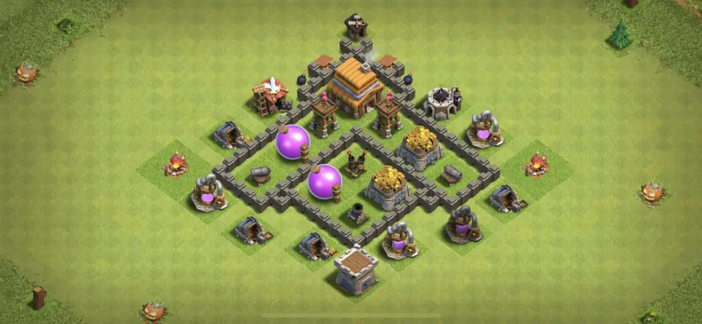 TH4 Defense Base - Top Town Hall 4 Defense Base with Link (#4) - Clash of Clans 2025​ TH4 Base