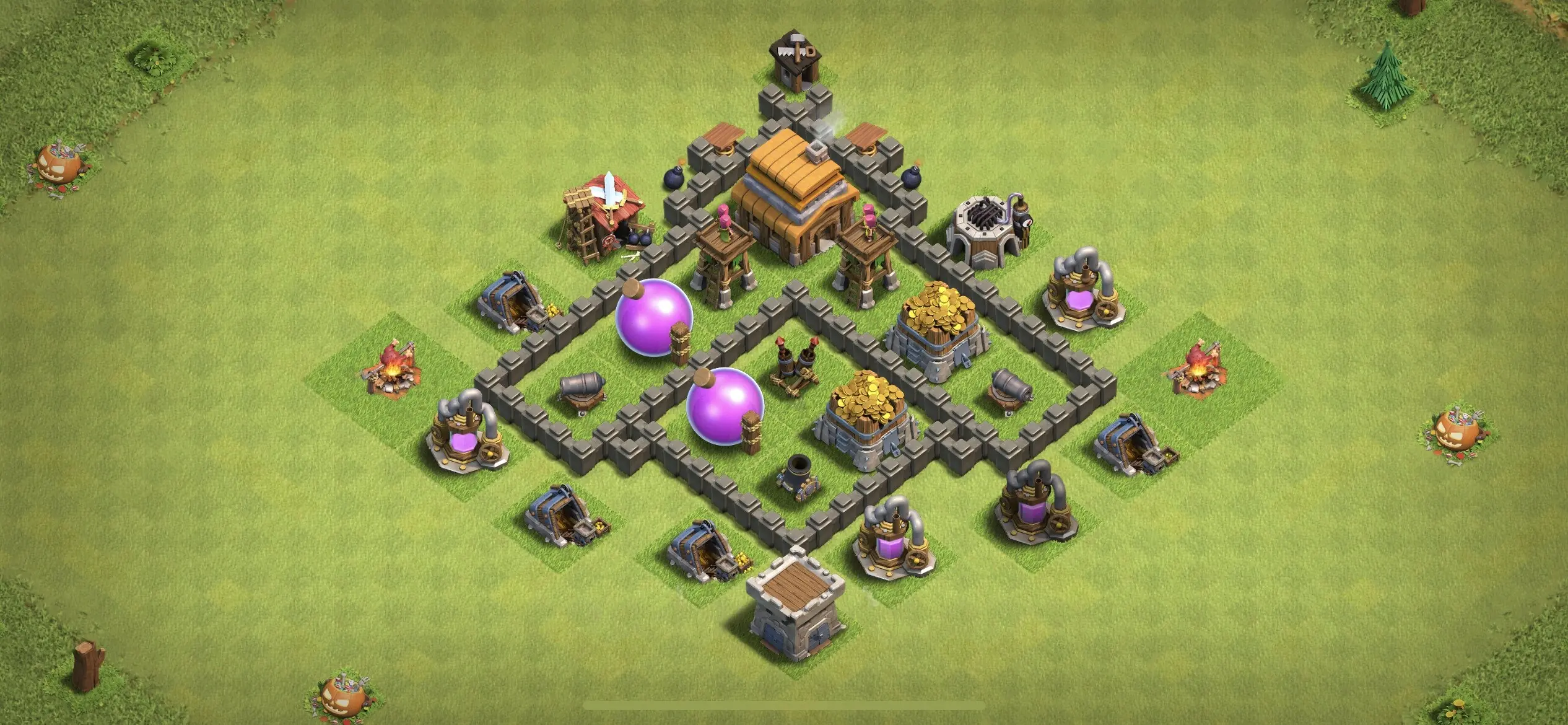TH4 Defense Base - Top Town Hall 4 Defense Base with Link (#4) - Clash of Clans 2025​ TH4 Base