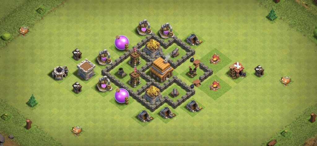 TH4 Defense Base - Top Town Hall 4 Defense Base with Link (#5) - Clash of Clans 2025​ TH4 Base