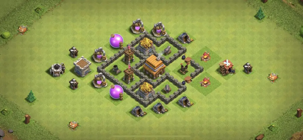 TH4 Defense Base - Top Town Hall 4 Defense Base with Link (#5) - Clash of Clans 2025​ TH4 Base