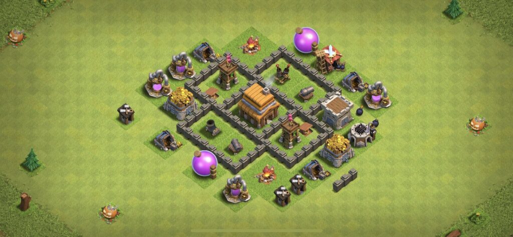 TH4 Defense Base - Top Town Hall 4 Defense Base with Link (#6) - Clash of Clans 2025​ TH4 Base