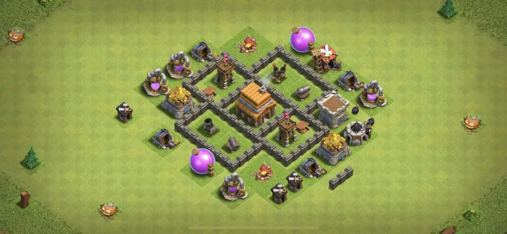 TH4 Defense Base - Top Town Hall 4 Defense Base with Link (#6) - Clash of Clans 2025​ TH4 Base