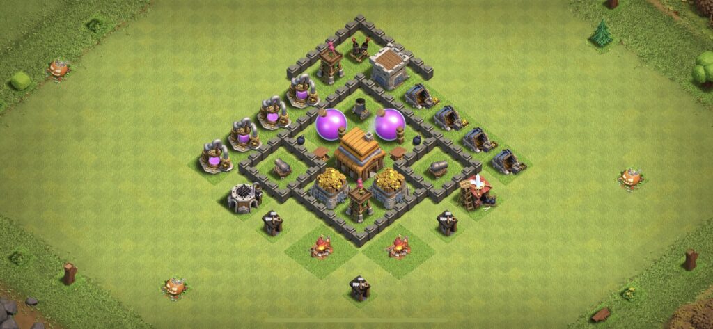 TH4 Defense Base - Top Town Hall 4 Defense Base with Link (#7) - Clash of Clans 2025​ TH4 Base