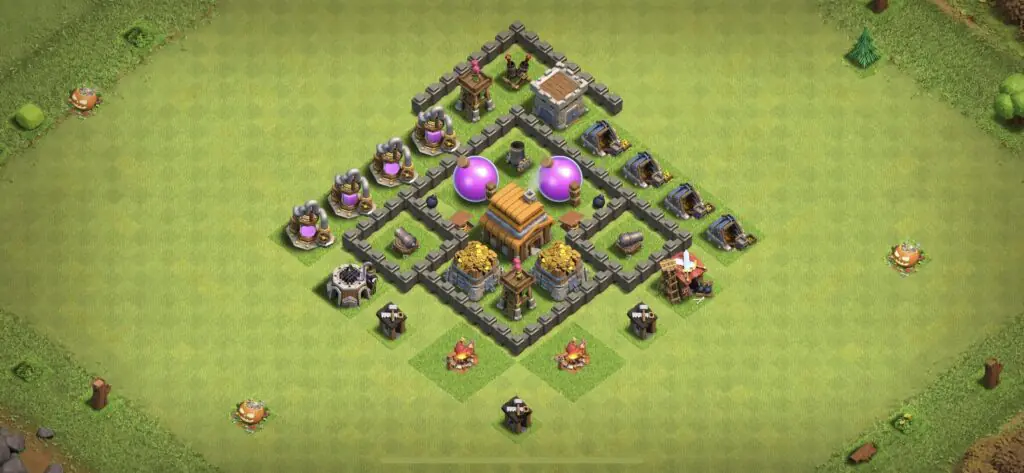 TH4 Defense Base - Top Town Hall 4 Defense Base with Link (#7) - Clash of Clans 2025​ TH4 Base