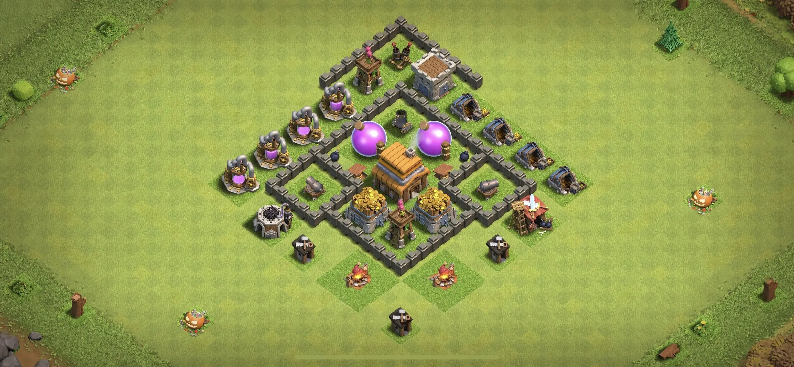 TH4 Defense Base - Top Town Hall 4 Defense Base with Link (#7) - Clash of Clans 2025​ TH4 Base