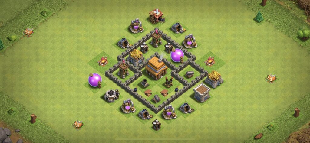 TH4 Defense Base - Top Town Hall 4 Defense Base with Link (#8) - Clash of Clans 2025​ TH4 Base