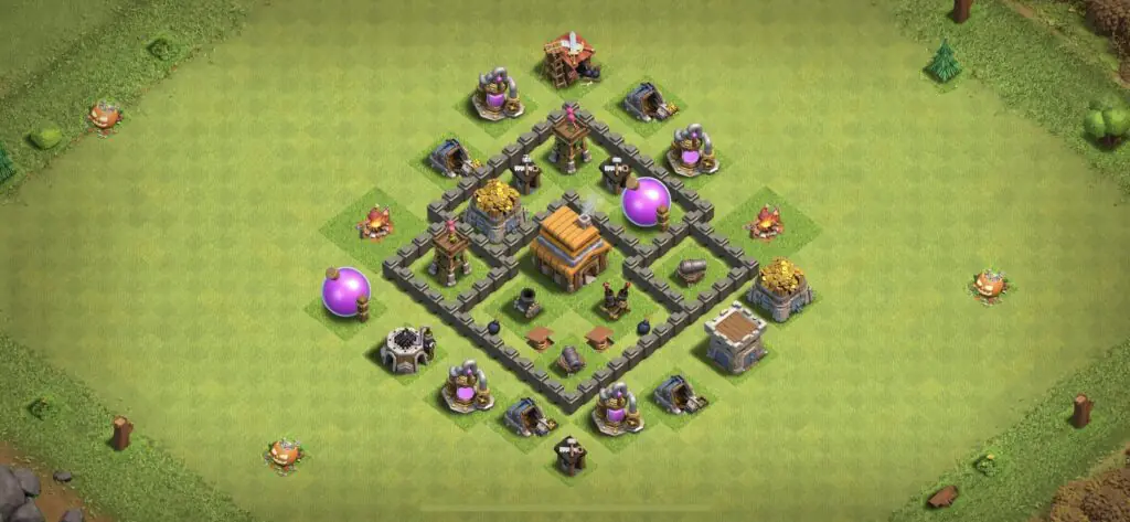 TH4 Defense Base - Top Town Hall 4 Defense Base with Link (#8) - Clash of Clans 2025​ TH4 Base