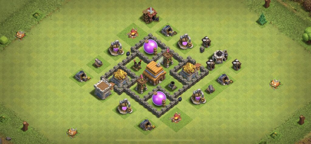 TH4 Defense Base - Top Town Hall 4 Defense Base with Link (#9) - Clash of Clans 2025​ TH4 Base