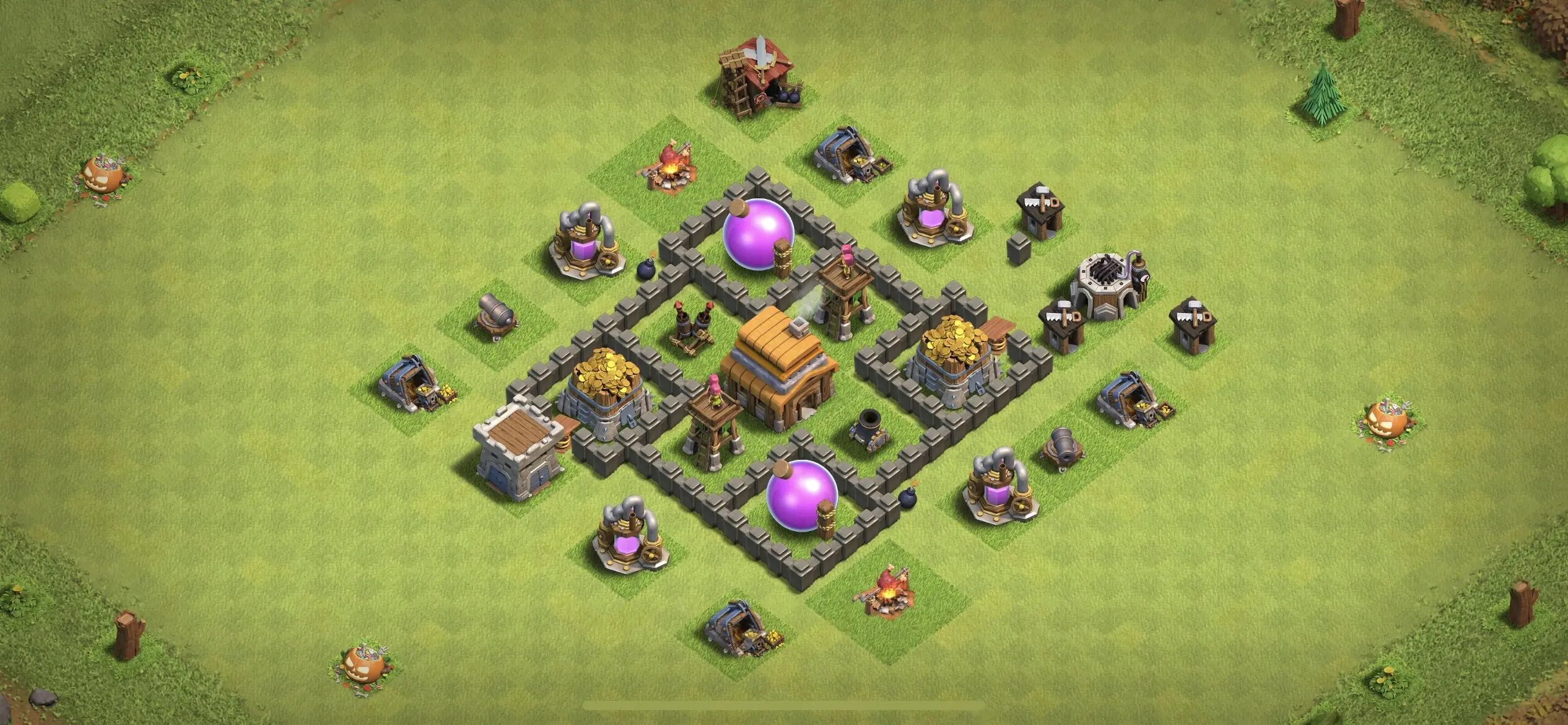 TH4 Defense Base - Top Town Hall 4 Defense Base with Link (#9) - Clash of Clans 2025​ TH4 Base