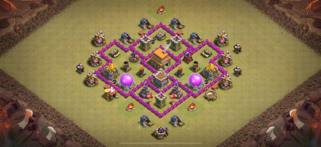 TH6 War Base - Top Town Hall 6 War Base with Link (#21) - Clash of Clans 2025​ TH6 Base