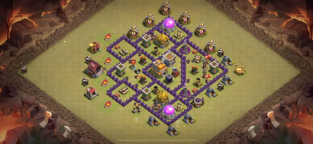 TH7 War Base - Top Town Hall 7 War Base with Link (#14) - Clash of Clans 2025​ TH7 Base