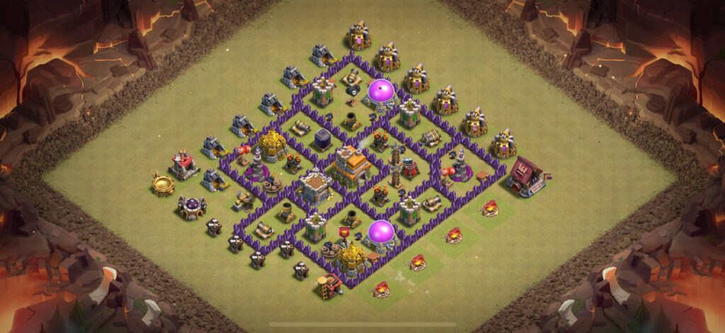 TH7 War Base - Top Town Hall 7 War Base with Link (#24) - Clash of Clans 2025​ TH7 Base