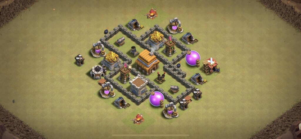 TH4 War Base - Top Town Hall 4 War Base with Link (#1) - Clash of Clans 2025​ TH4 Base
