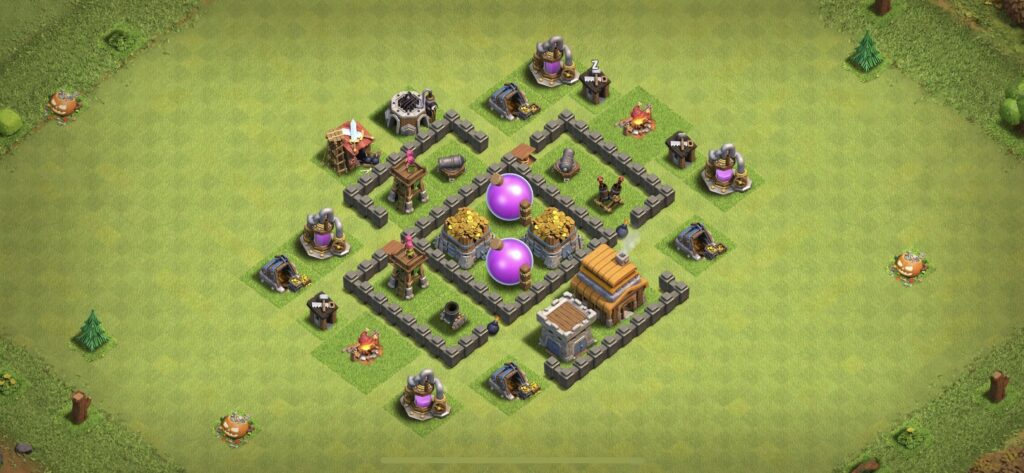 TH4 Farming Base - Top Town Hall 4 Farming Base with Link (#2) - Clash of Clans 2025​ TH4 Base