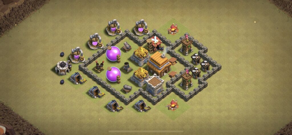 TH4 War Base - Top Town Hall 4 War Base with Link (#2) - Clash of Clans 2025​ TH4 Base