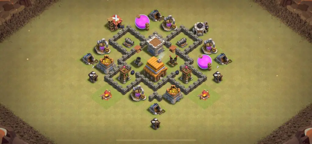 TH4 War Base - Top Town Hall 4 War Base with Link (#11) - Clash of Clans 2025​ TH4 Base