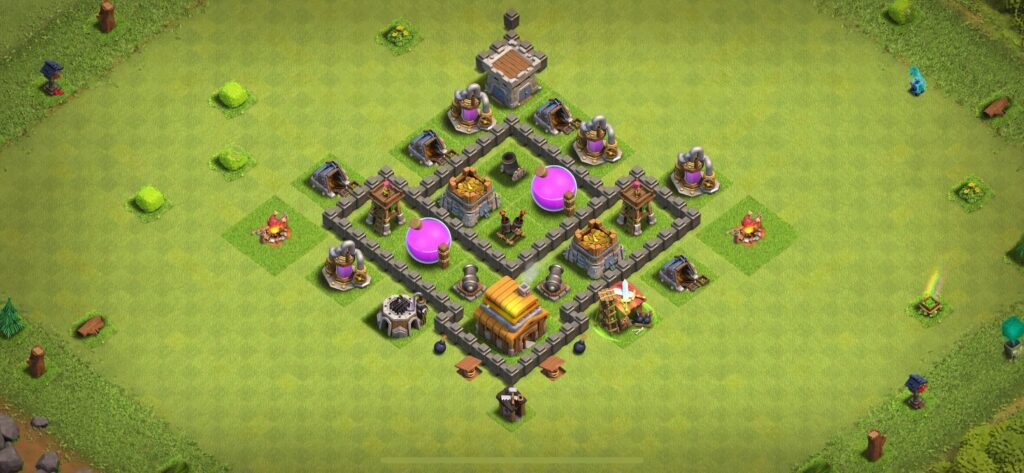 TH4 Farming Base - Top Town Hall 4 Farming Base with Link (#12) - Clash of Clans 2025​ TH4 Base