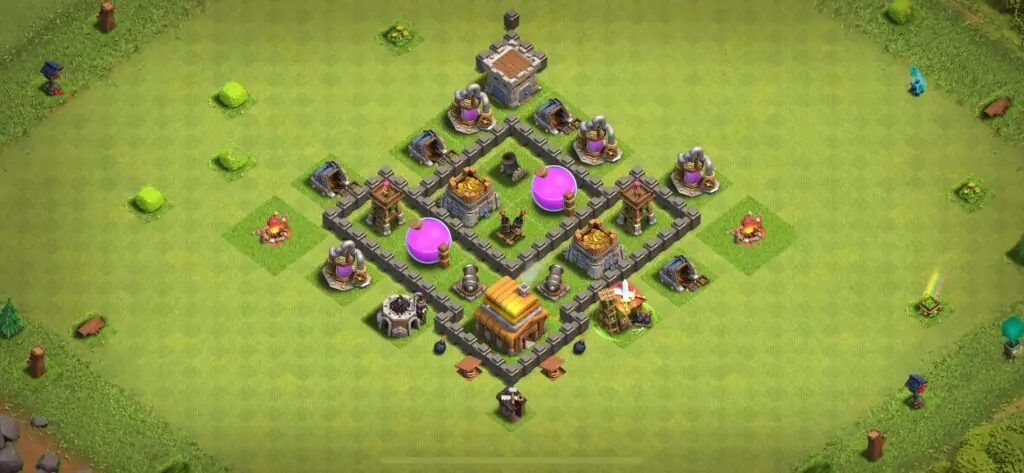 TH4 Farming Base - Top Town Hall 4 Farming Base with Link (#12) - Clash of Clans 2025​ TH4 Base