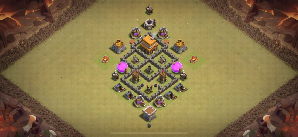 TH4 War Base - Top Town Hall 4 War Base with Link (#12) - Clash of Clans 2025​ TH4 Base