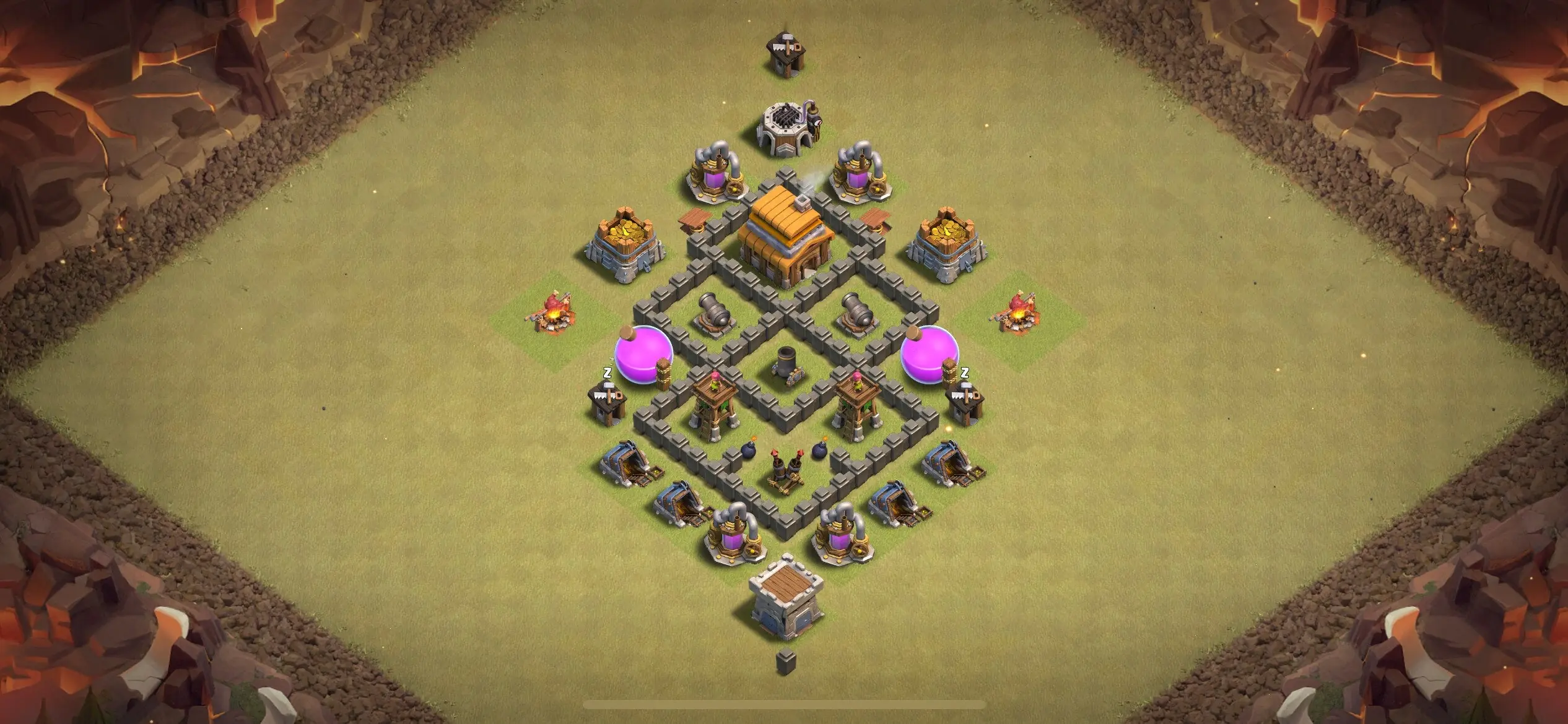 TH4 War Base - Top Town Hall 4 War Base with Link (#12) - Clash of Clans 2025​ TH4 Base