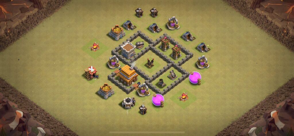TH4 War Base - Top Town Hall 4 War Base with Link (#13) - Clash of Clans 2025​ TH4 Base