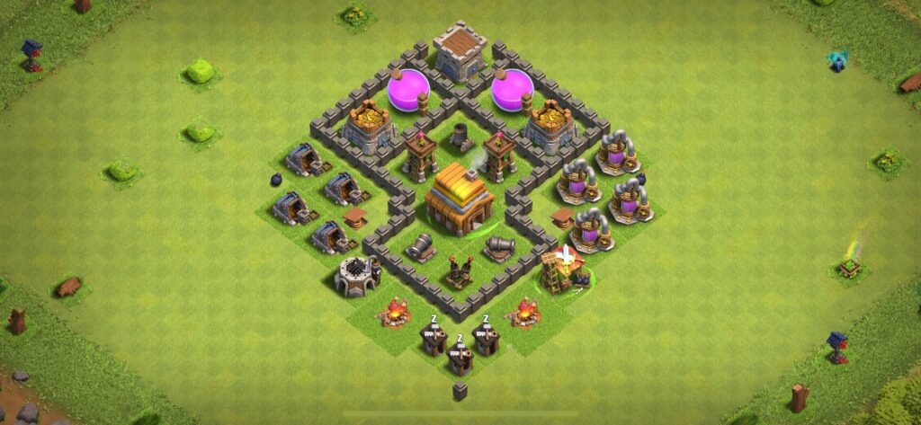 TH4 Farming Base - Top Town Hall 4 Farming Base with Link (#14) - Clash of Clans 2025​ TH4 Base