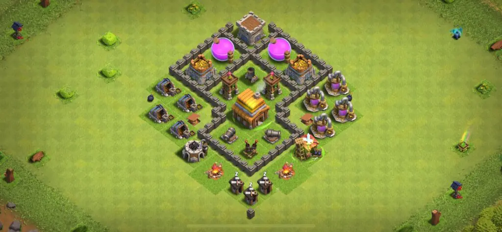 TH4 Farming Base - Top Town Hall 4 Farming Base with Link (#14) - Clash of Clans 2025​ TH4 Base