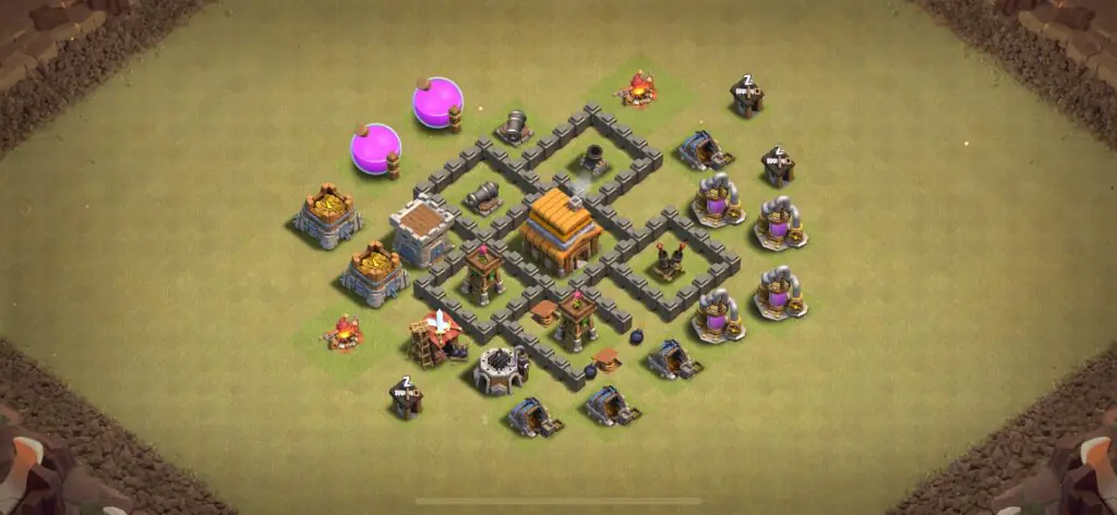 TH4 War Base - Top Town Hall 4 War Base with Link (#14) - Clash of Clans 2025​ TH4 Base