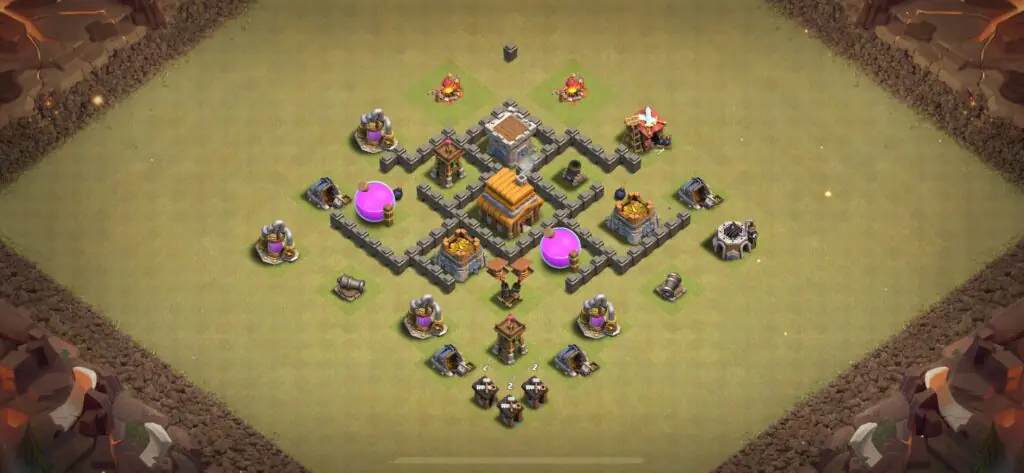 TH4 War Base - Top Town Hall 4 War Base with Link (#15) - Clash of Clans 2025​ TH4 Base