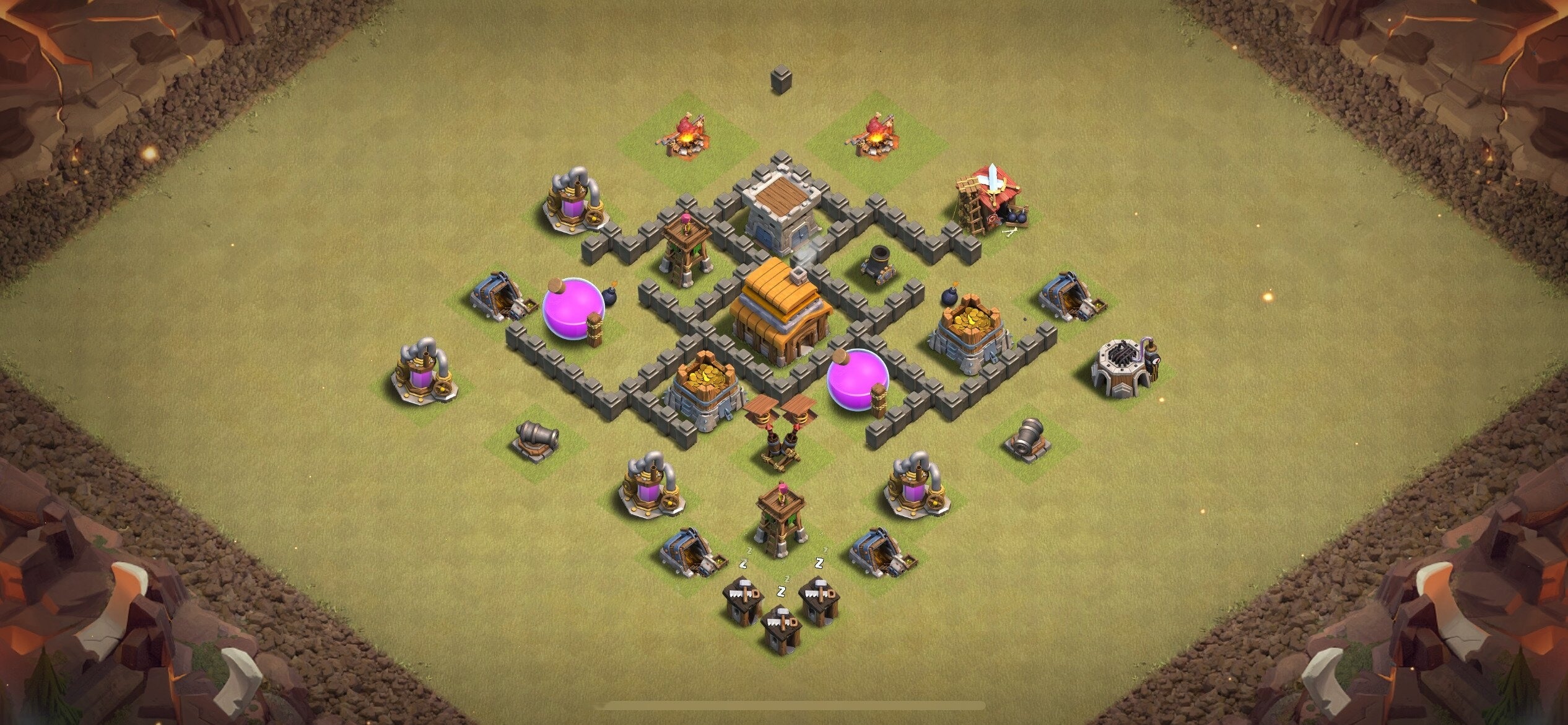 TH4 War Base - Top Town Hall 4 War Base with Link (#15) - Clash of Clans 2025​ TH4 Base